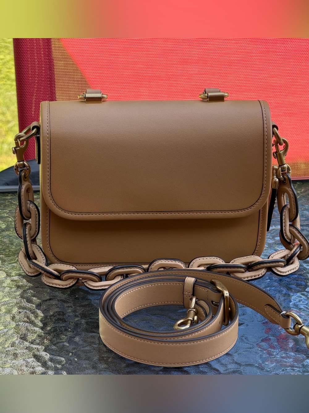 Coach Rogue Top Handle Tan